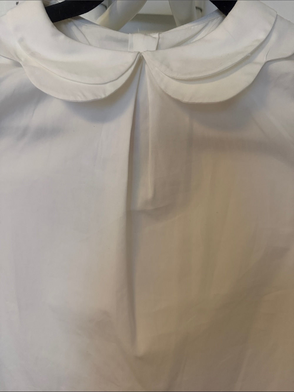 Jacadi White Peter Pan Collar Long-Sleeve Blouse - Picture 3 of 7